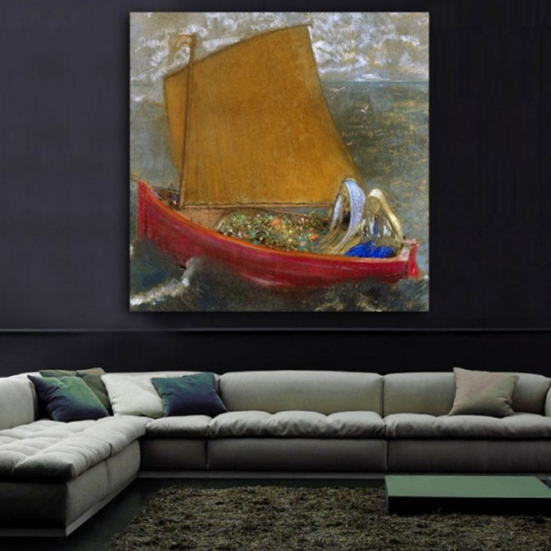 Πίνακας σε καμβά με Θάλασσα με βαρκούλα